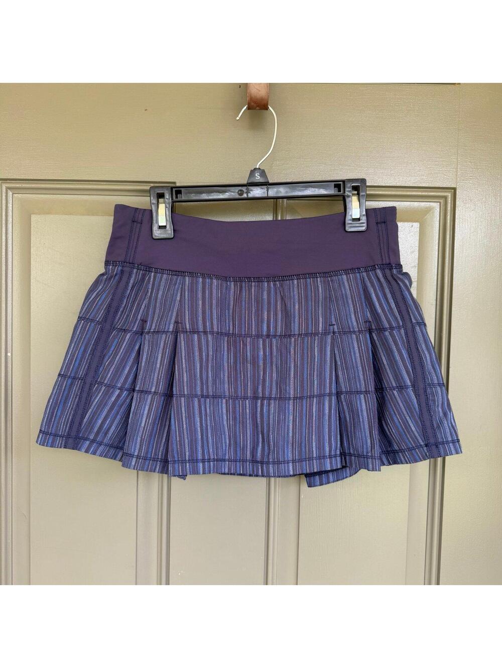Lululemon Pace Rival Skirt Blue Purple Striped Size 4